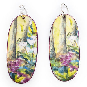 Wildflower Forest Watercolor Earrings