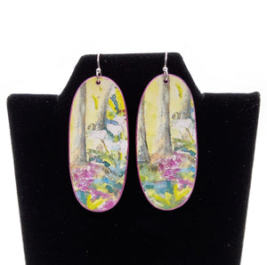 Wildflower Forest Watercolor Earrings