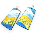 Country Hillside Watercolor Earrings