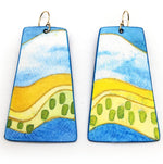 Country Hillside Watercolor Earrings