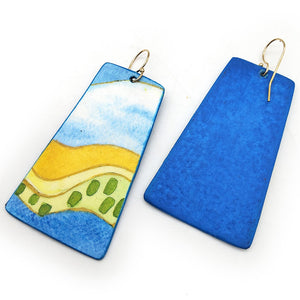 Country Hillside Watercolor Earrings