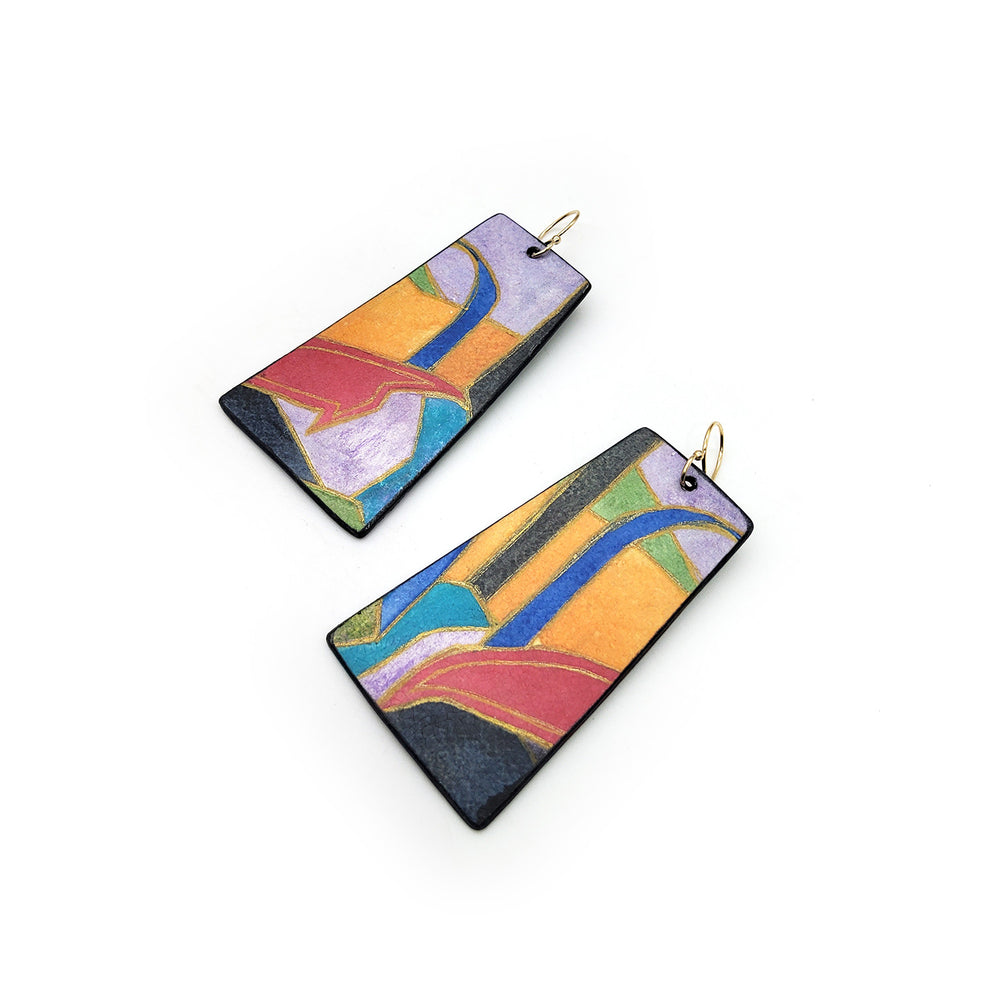 Abstract Watercolor Earrings