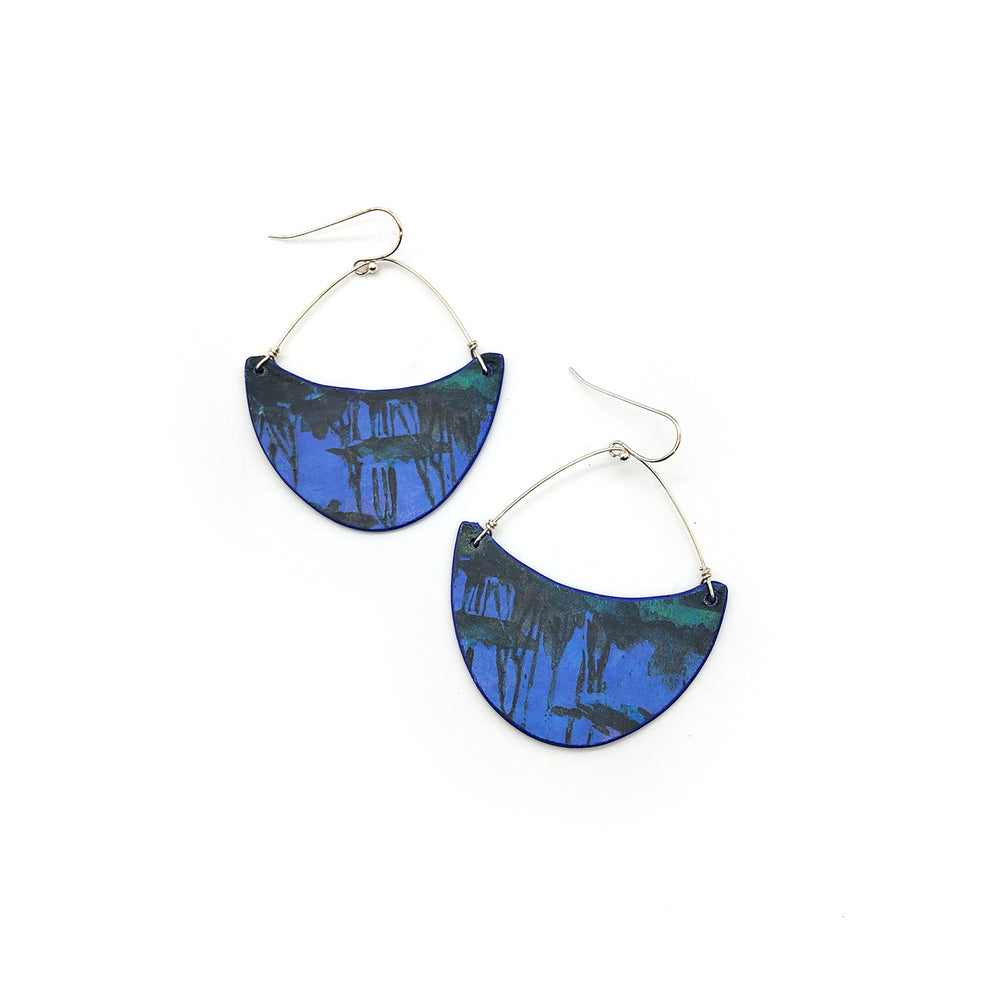 Watercolor Blue Swing Earrings