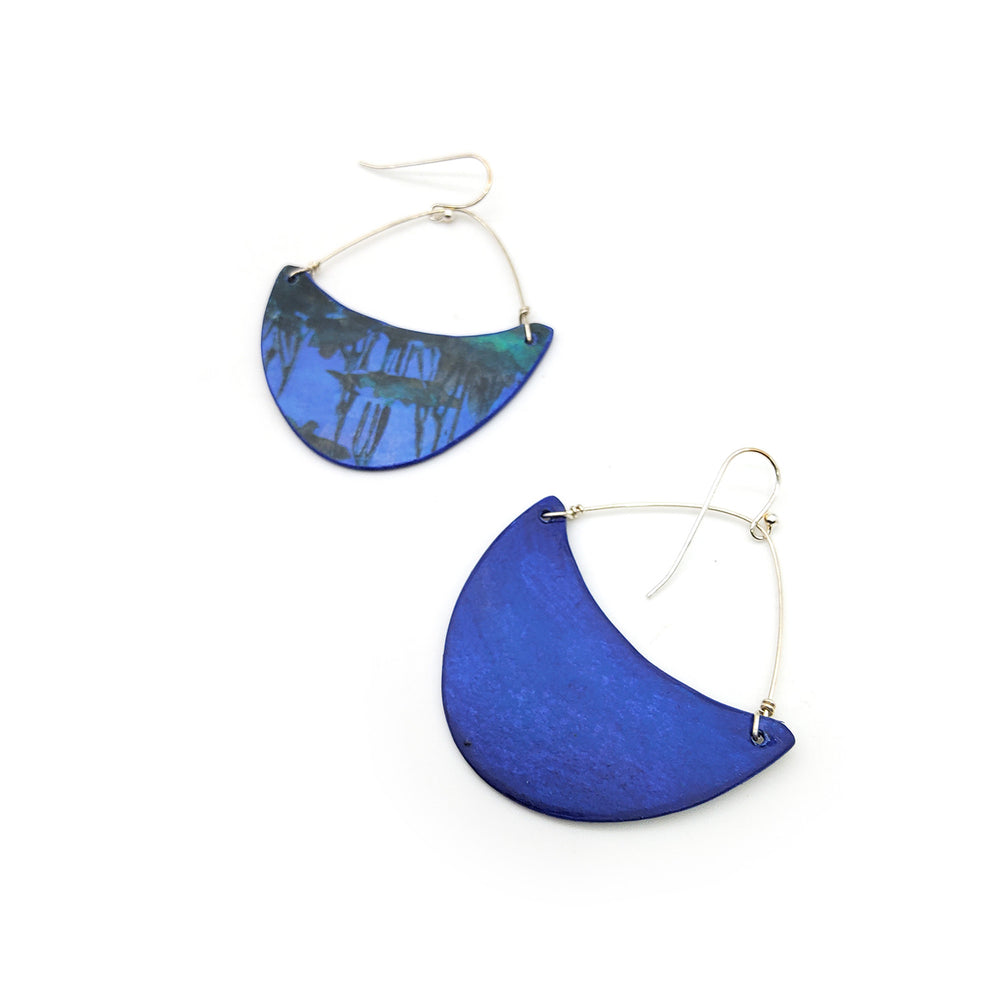 Watercolor Blue Swing Earrings