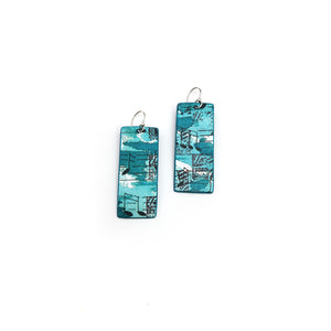 Musical Note Rectangle Earrings