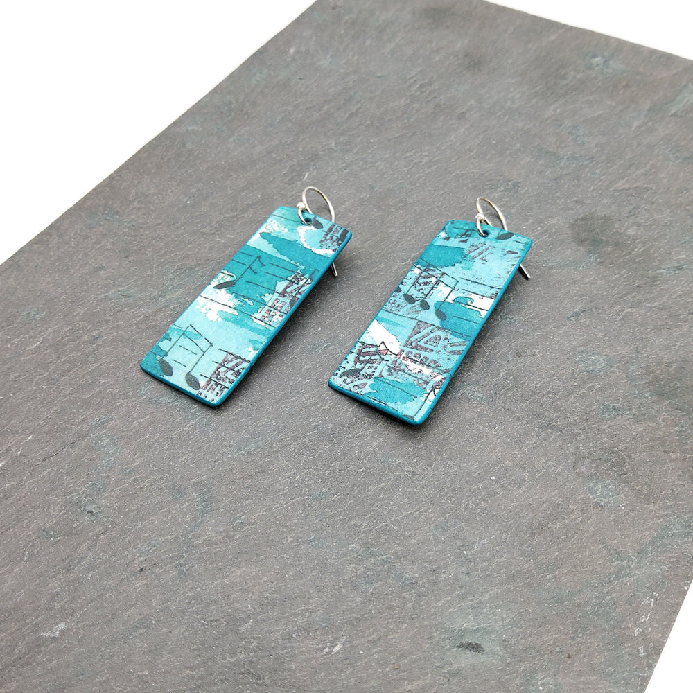Musical Note Rectangle Earrings