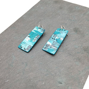 Musical Note Rectangle Earrings