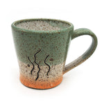 Small Green & Orange Squiggle Mug