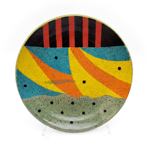 Abstract Color Block Ceramic Plate