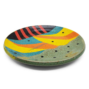 Abstract Color Block Ceramic Plate