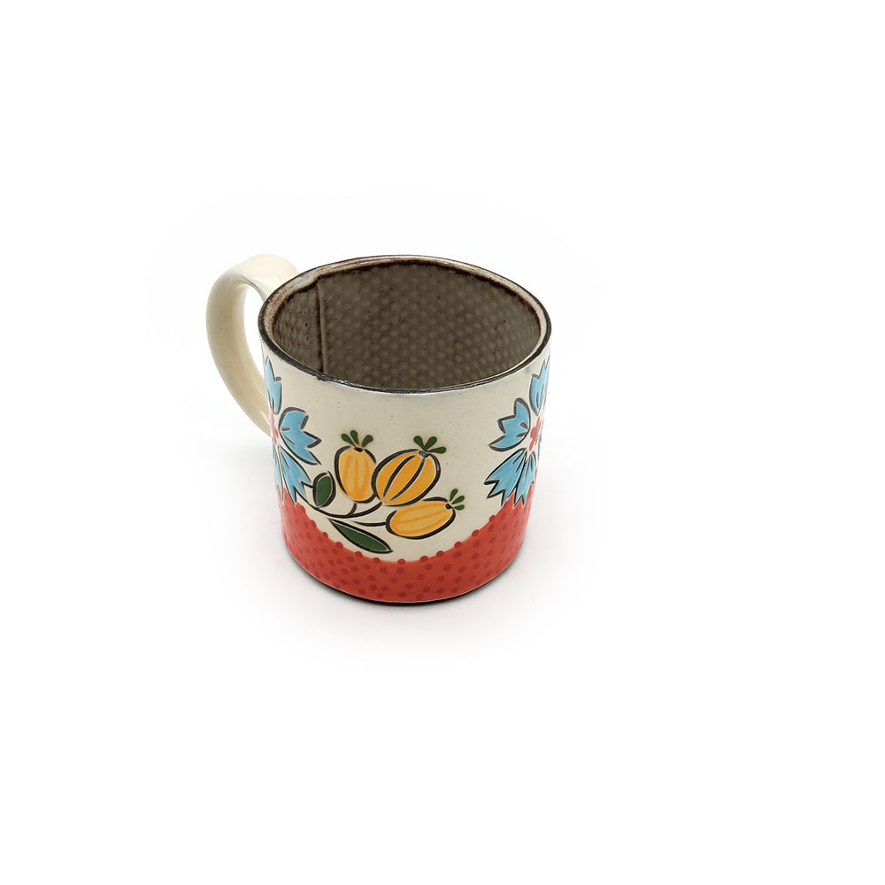 Blue Flowers Painted Mug