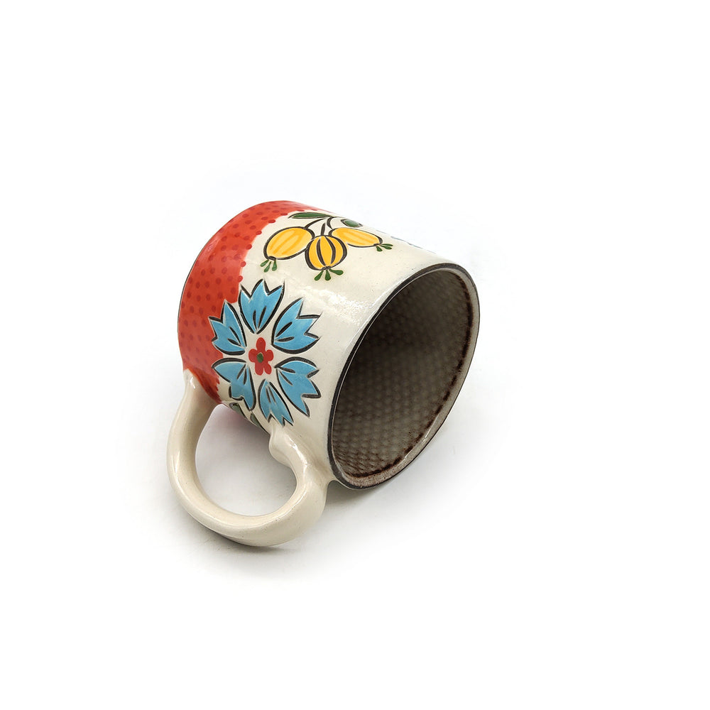 Blue Flowers Painted Mug