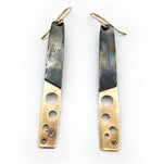 Oxidized Brass Circle Cutout Earrings