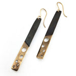 Oxidized Brass Circle Cutout Earrings