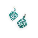 Copper Spiral Turquoise Earrings