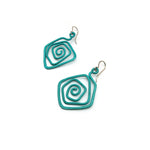 Copper Spiral Turquoise Earrings