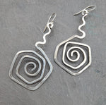 Sterling Silver Wobbly Spiral Earrings