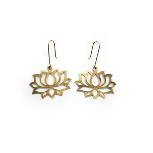 Brass Lotus Earrings