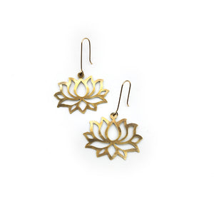 Brass Lotus Earrings
