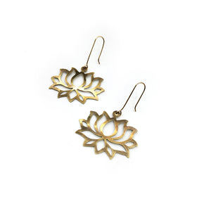 Brass Lotus Earrings