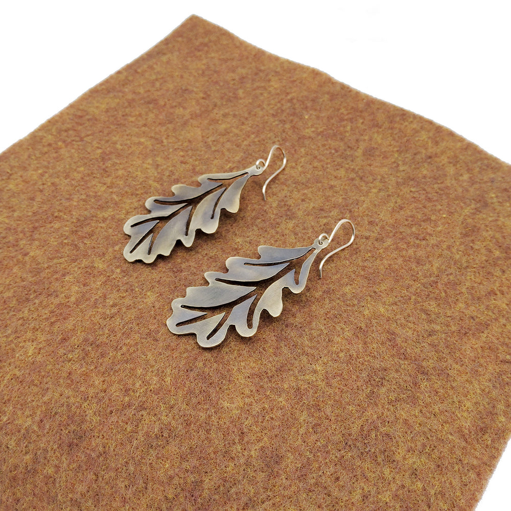 Brass Oak Leaf Earrings