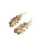 Brass Oak Leaf Earrings