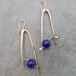 Rose Gold & Lapis Sphere Earrings