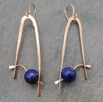 Rose Gold & Lapis Sphere Earrings