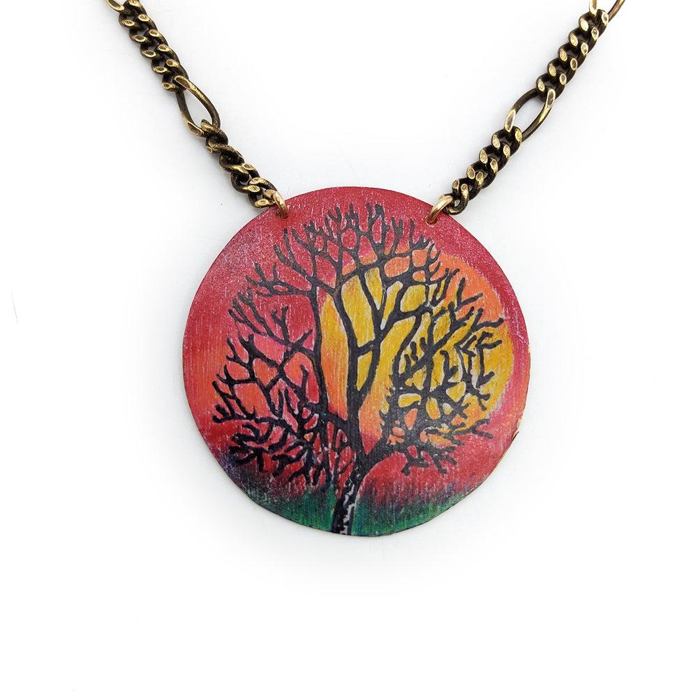 Tree in Sunset Necklace