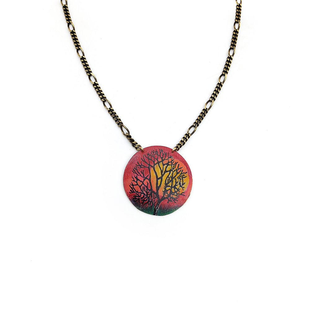 Tree At Sunset Necklace