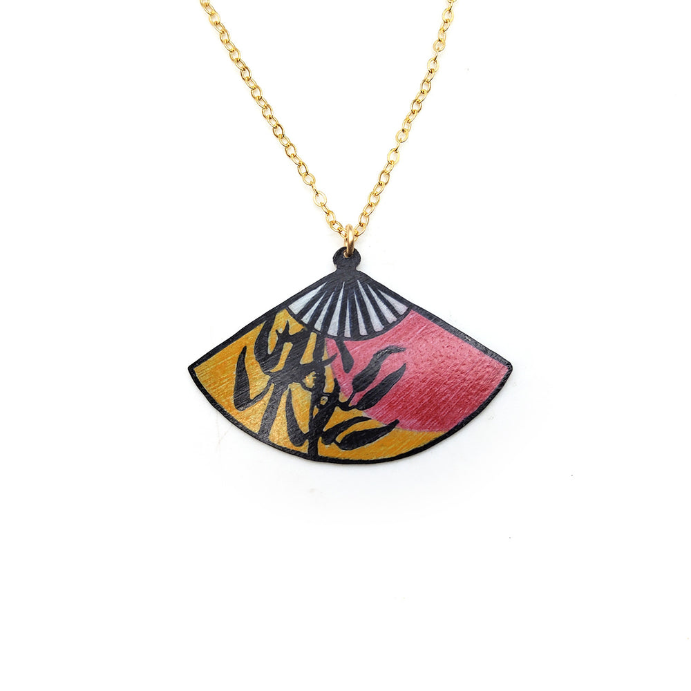 Bamboo Stalks Fan Pendant
