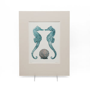 Two Seahorses Etching