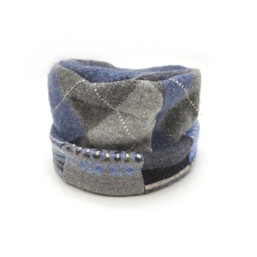 Blue and Grey Pillbox Hat