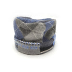 Blue and Grey Pillbox Hat