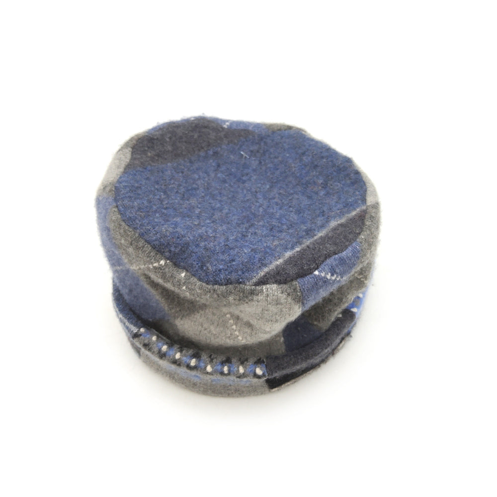 Blue and Grey Pillbox Hat