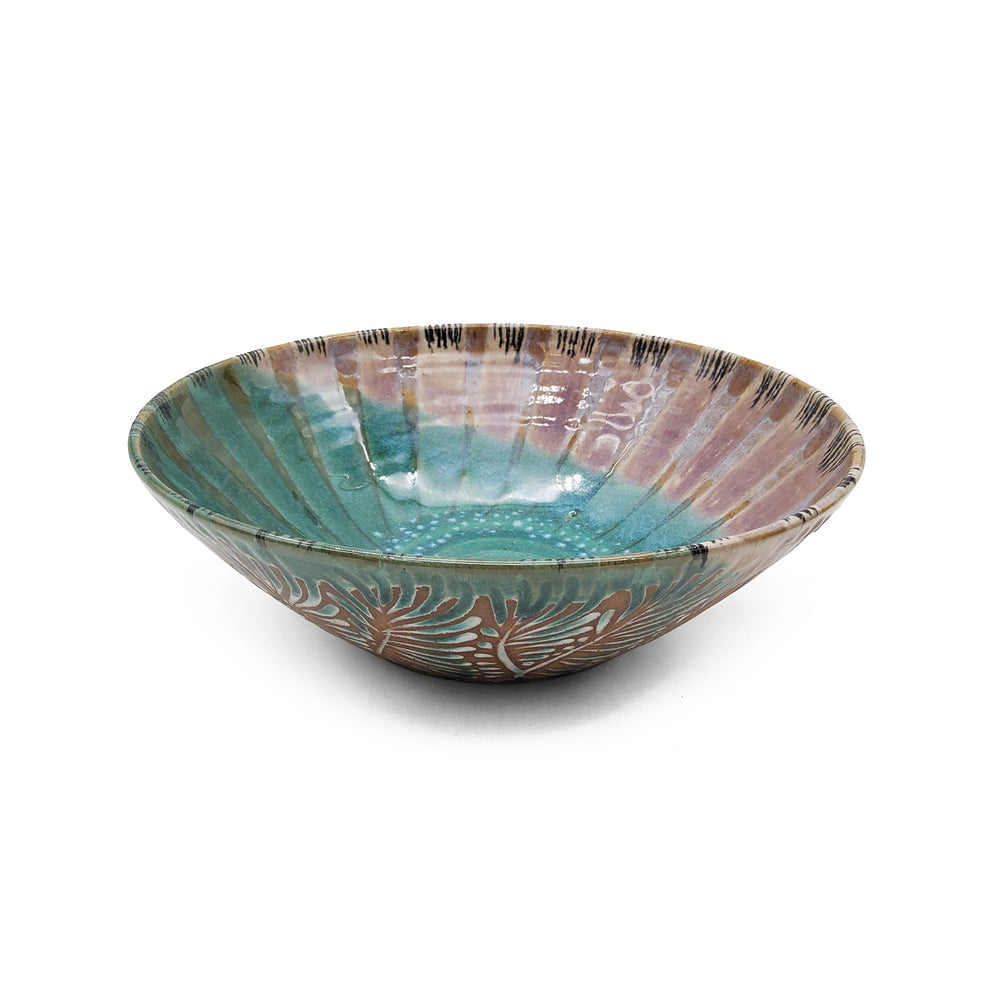 Large Carved Serving Bowl