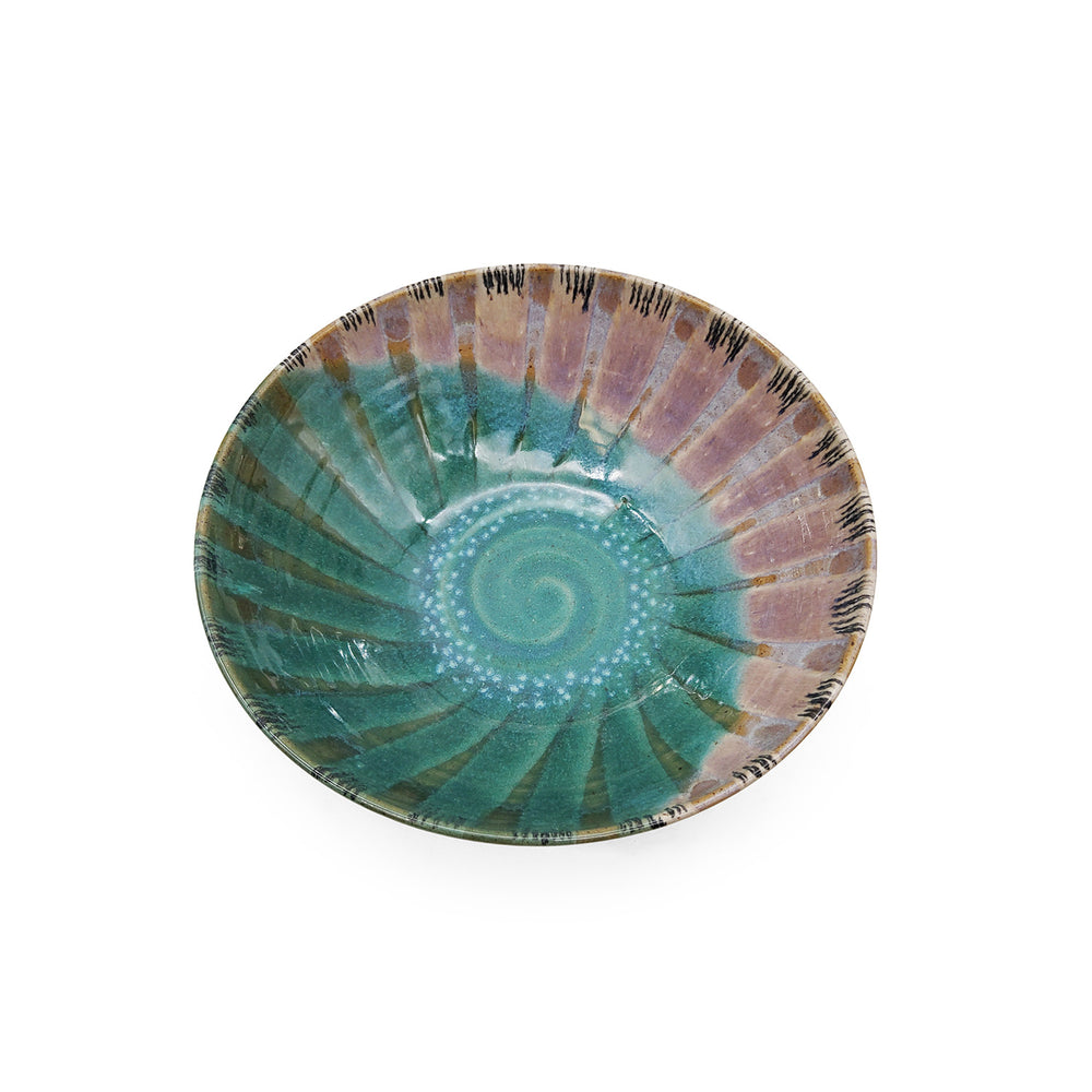 Large Carved Serving Bowl