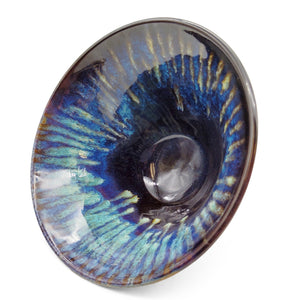 Deep Blue Carved Swirl Bowl