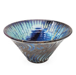Deep Blue Carved Swirl Bowl