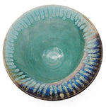 Soft Teal Carved Swirl Bowl
