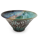 Soft Teal Carved Swirl Bowl