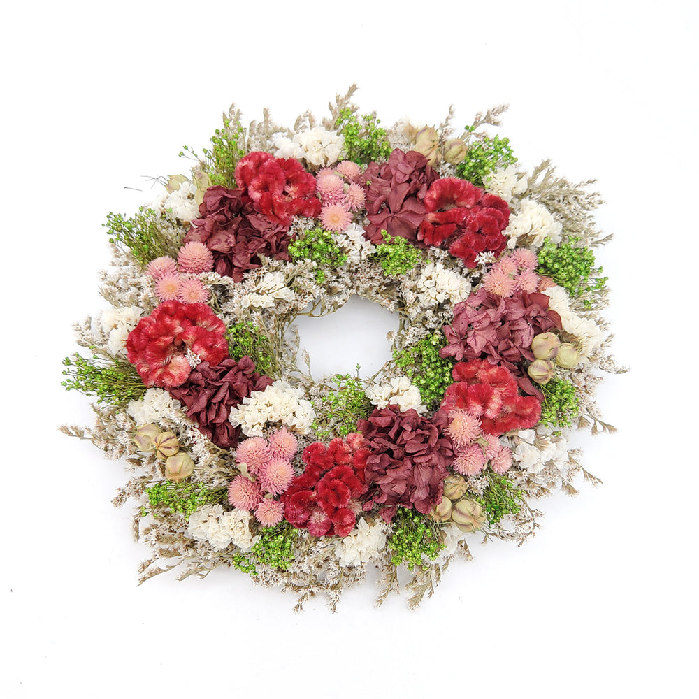 German Statice Wreath Burgundy