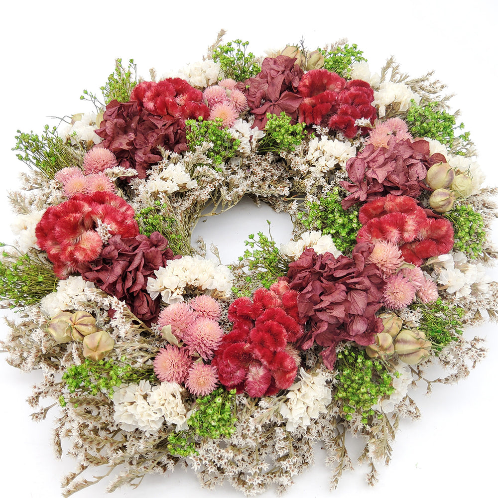 German Statice Wreath Burgundy