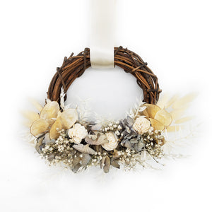 Small White Ribbon Grapevine Wreath
