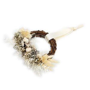 Small White Ribbon Grapevine Wreath