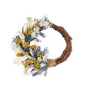 German Statice and Tansy Crescent Wreath