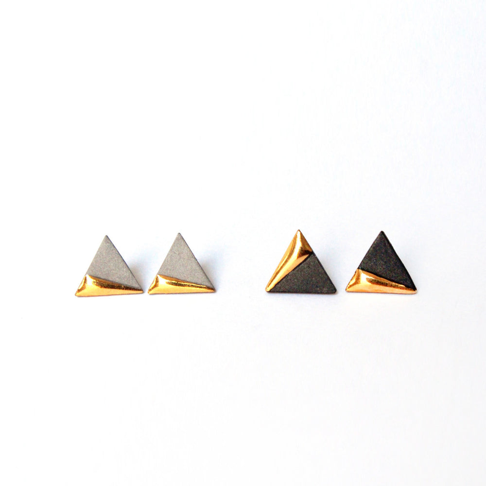 Gold Dipped Triangle Earrings