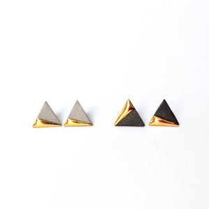 Gold Dipped Triangle Earrings