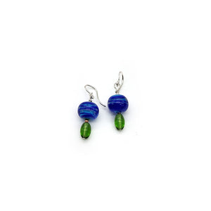 Blue and Green Beaded Earrings