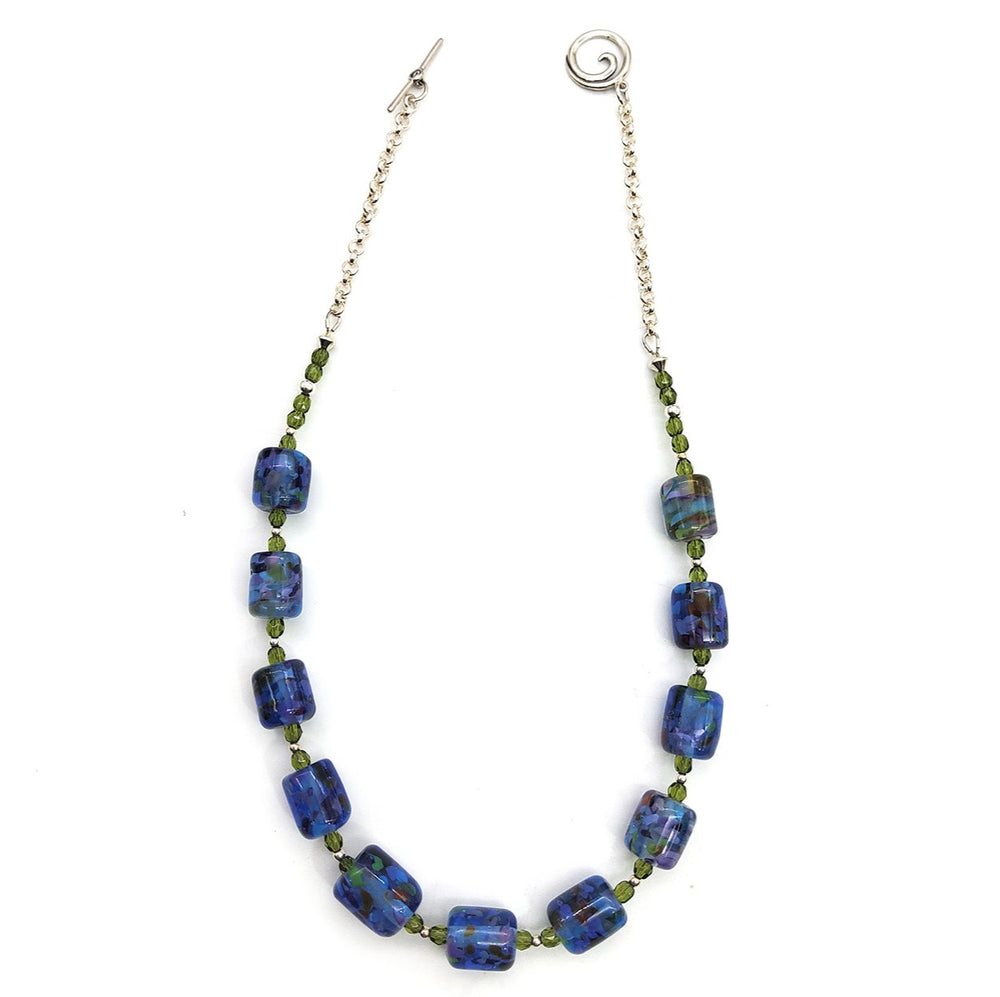 Aquatic Shimmers Lampwork Glass Necklace